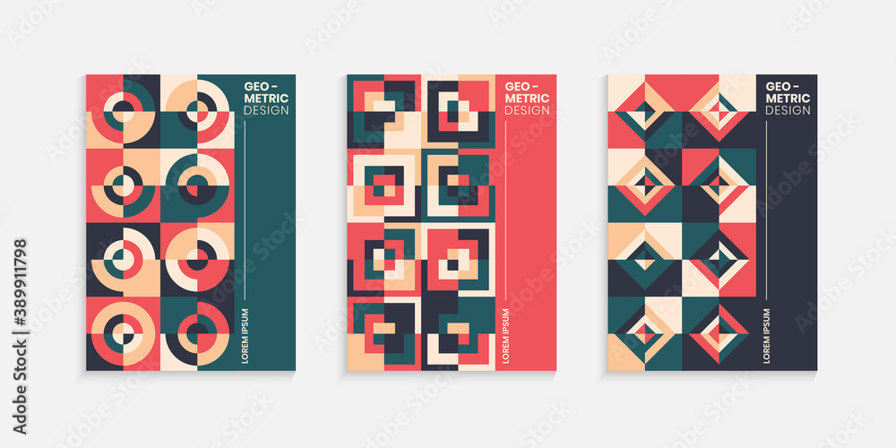 Retro geometric cover design template Retro geometric cover design template