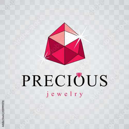 Vector glossy red ruby. Lux...