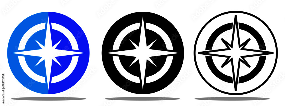 An icon of compass. A logo of compass.