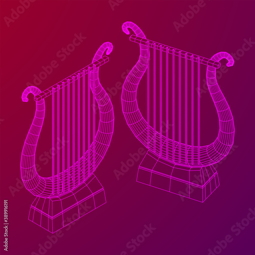 Ancient lyre or harp musical instrument