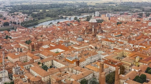 Cityscape of Pavia and its attractions. Aerial view photo