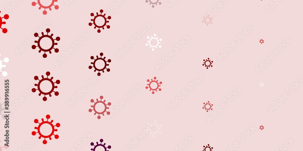 Light Red vector background with covid-19 symbols. Light Red vector background with covid-19 symbols.