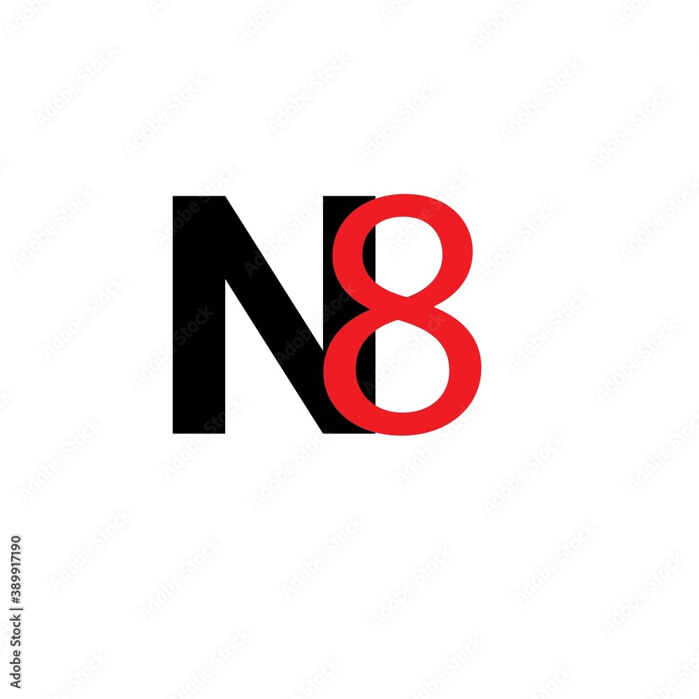 N logo and number eight design