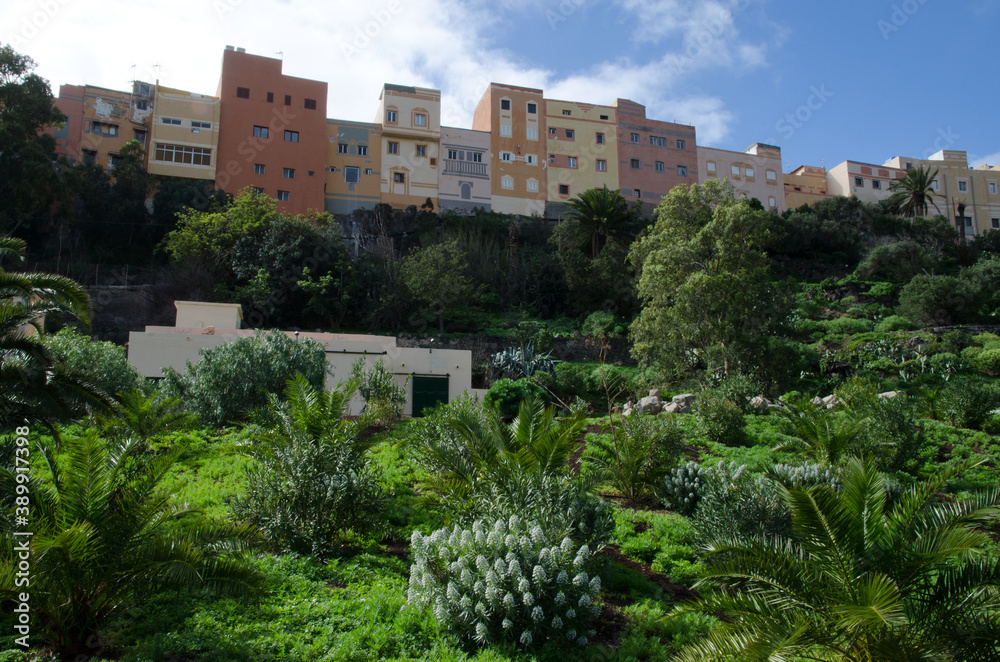 Guayadeque ravine and town of Aguimes. Gran Canaria. Canary Islands. Spain.