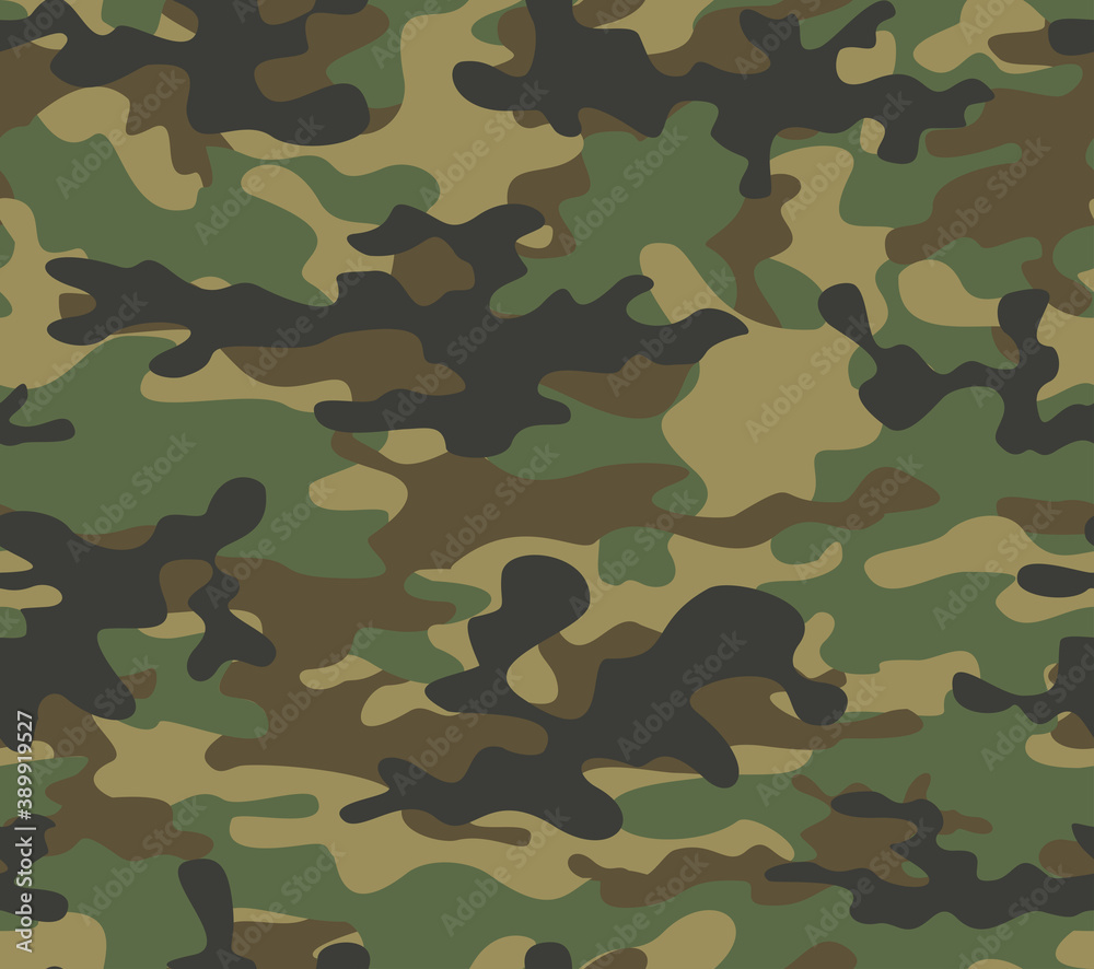 Fototapeta premium Army camouflage texture vector pattern. Classic background.