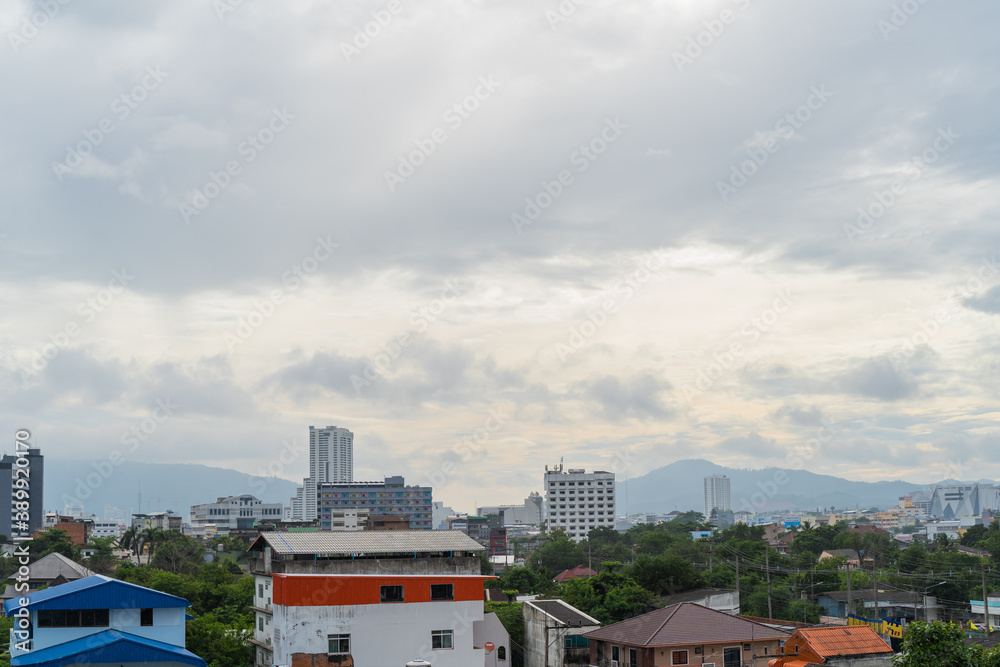 Blue sky with cloud  sunset at city Hat Yai Thailand