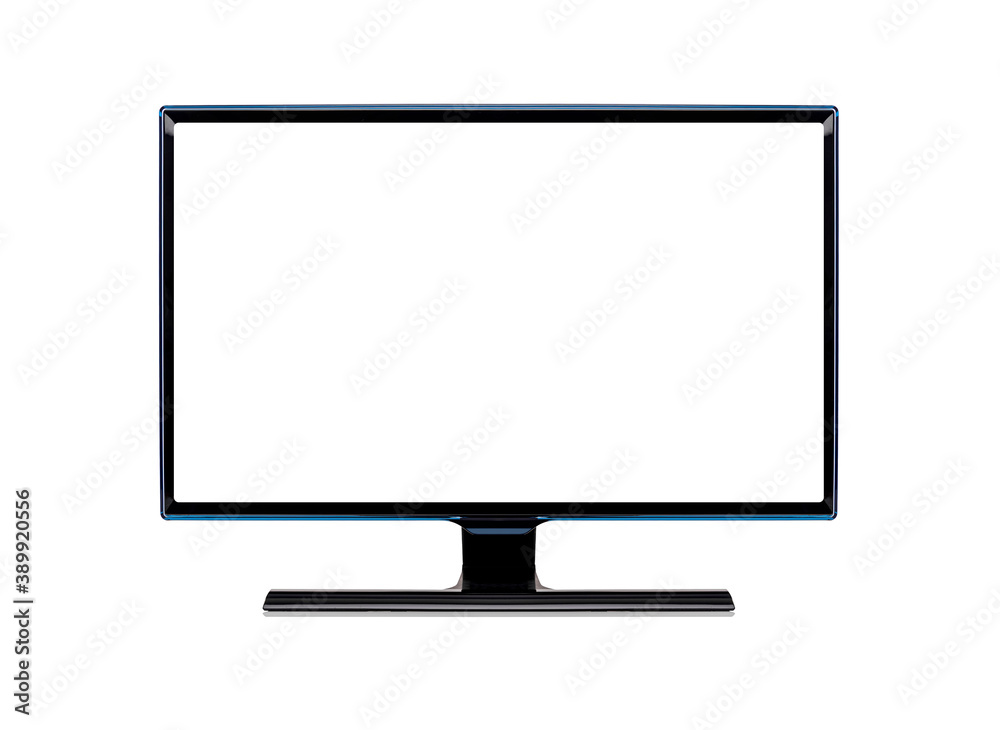 Computer monitor or TV set isolated on white background. Computer monitor or TV set isolated on white background.