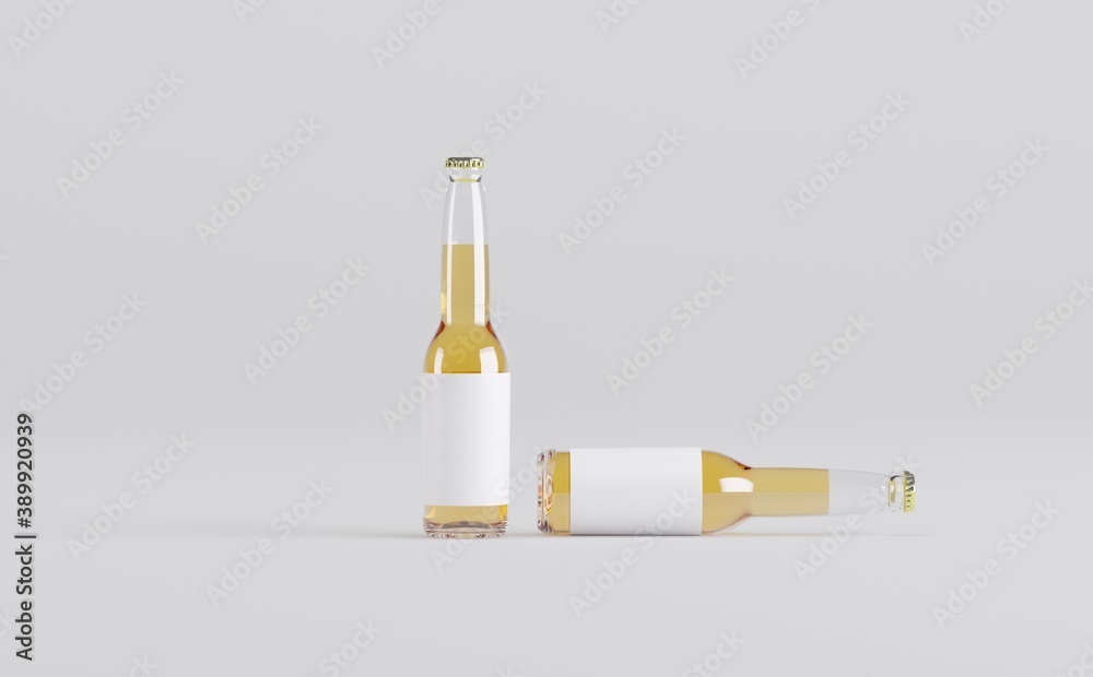 Fototapeta premium Beer Bottle Mockup 3D Illustration