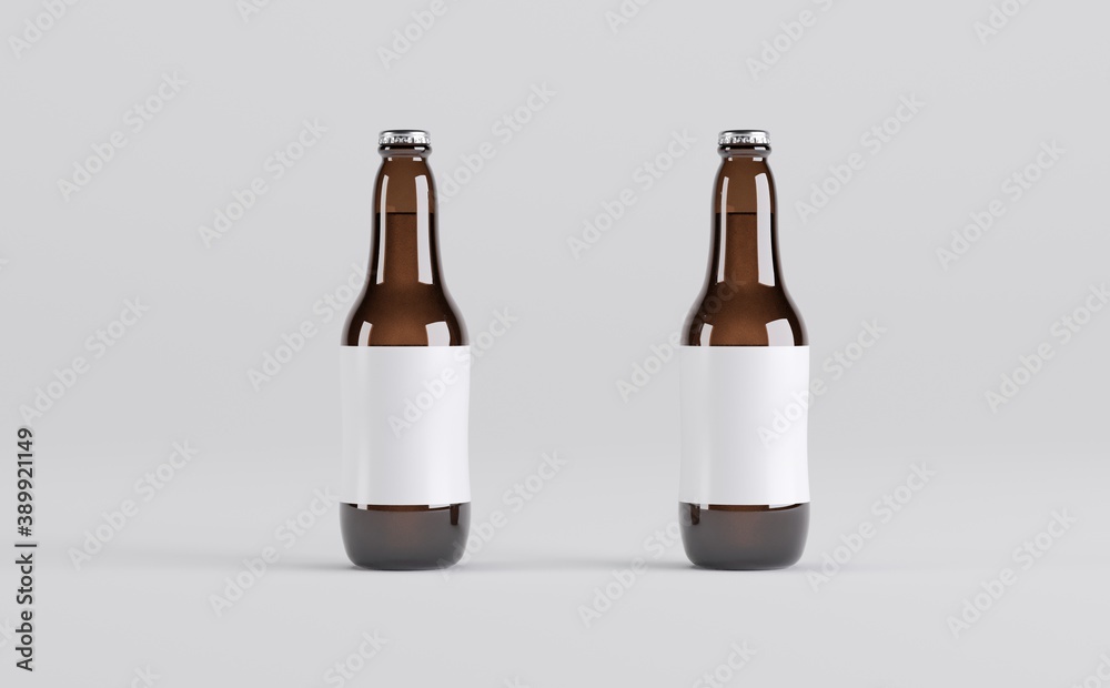 Beer Bottle Mockup 3D Illustration Beer Bottle Mockup 3D Illustration