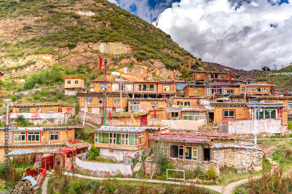 The view of larung academy in Larung Gar on Tibet