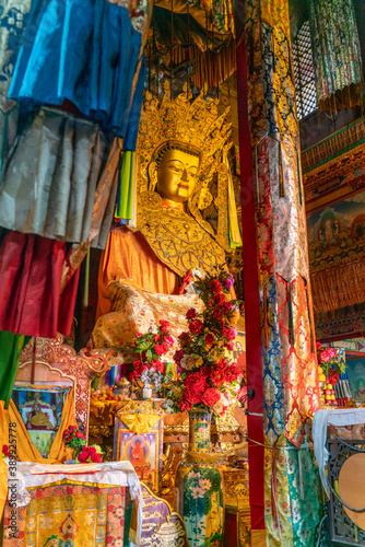 The view inside the old ancient buddhist monastery in Larung Gar on Tibet. © Aleksey