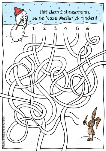 Rätsel für Kinder: Schneemann / Weihnachten