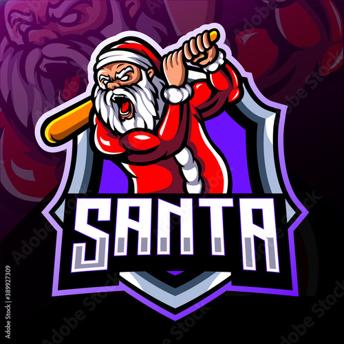 Santa claus mascot. esport logo design