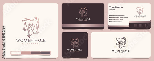 beauty women ,beauty care ,women face ,elegance ,banner and business card , logo design inspiration