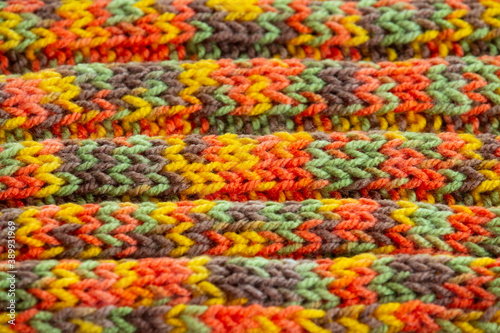Knitting in multicolor, autumn colors © jitti