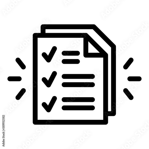 Assignment paper icon. Outline assignment paper vector icon for web design isolated on white background