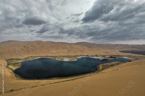 Sumu Jaran-Sumu Barun Jaran Lakes among dunes-Badain Jaran Desert-Inner Mongolia-China-1089 photo