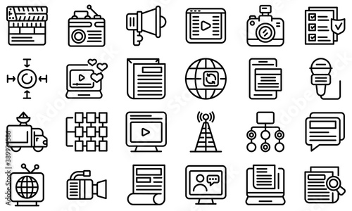 Actualization icons set. Outline set of actualization vector icons for web design isolated on white background