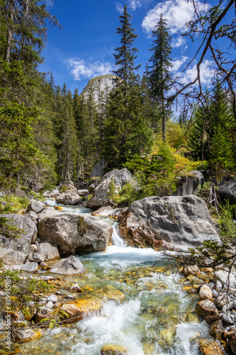 Mountain river in Vanoise national Park valley  French alps