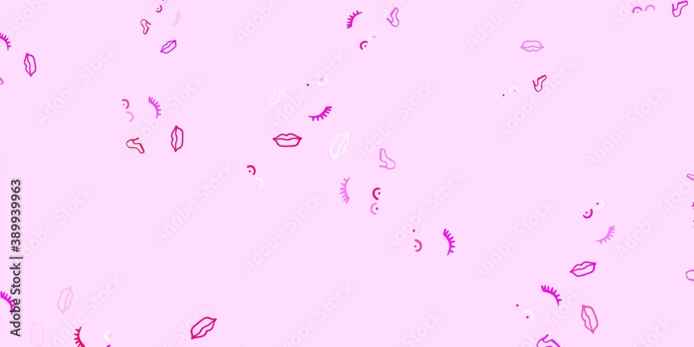 Light Pink vector template with businesswoman signs. Light Pink vector template with businesswoman signs.