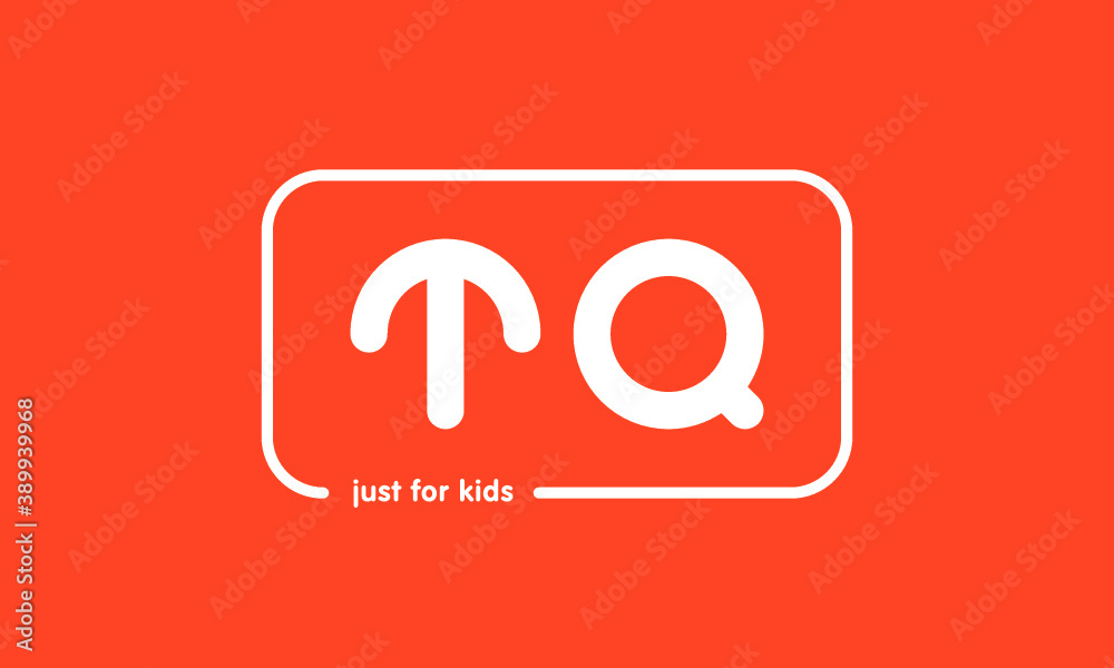 Premade framed kids logo initials monogram kids modern soft on red background Premade framed kids logo initials monogram kids modern soft on red background
