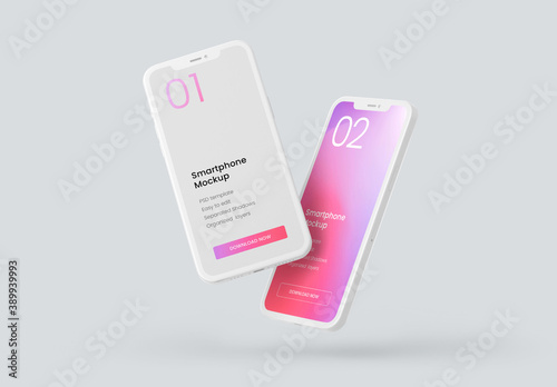 Clay Smartphone Mockup for Application UI Designs