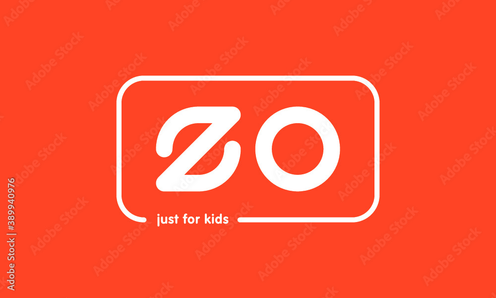 Premade framed kids logo initials monogram kids modern soft on red background Premade framed kids logo initials monogram kids modern soft on red background