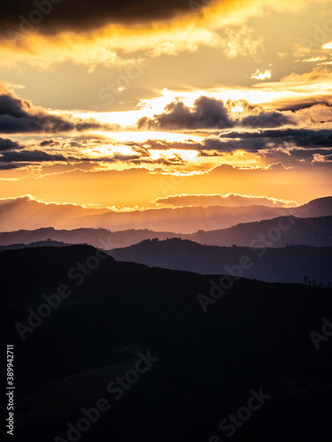 Yellow sunset landscape for a smartphone background