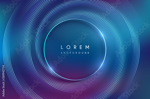 Abstract neon color circle lines background