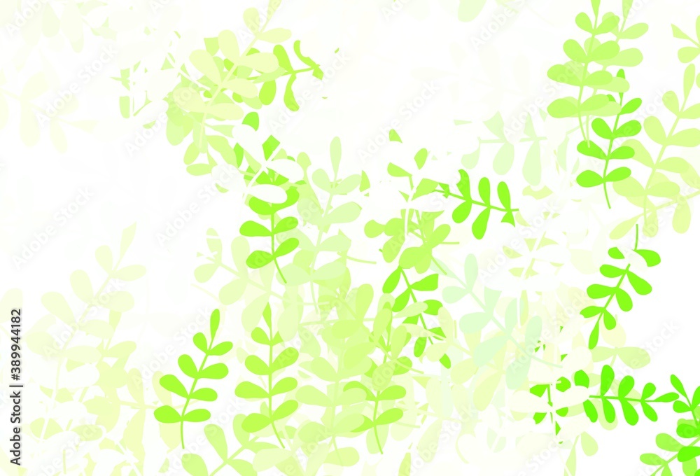 Fototapeta premium Light Green vector abstract background with leaves.