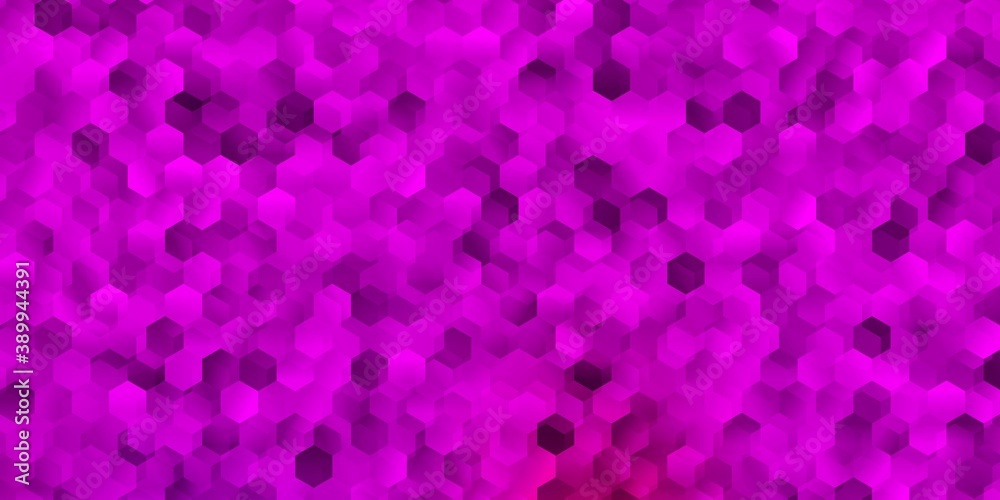 Light purple, pink vector texture with colorful hexagons.