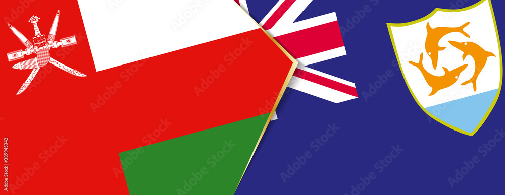 Oman and Anguilla flags, two vector flags. Oman and Anguilla flags, two vector flags.