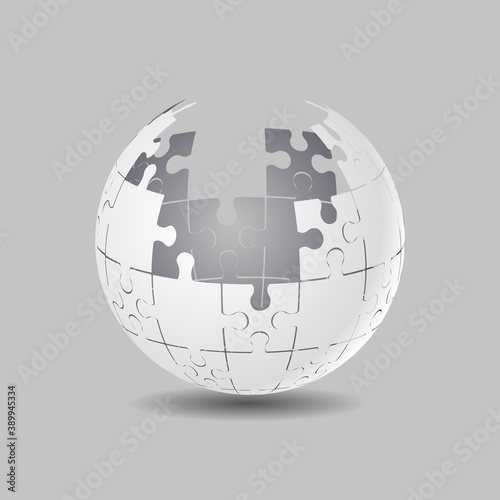 Puzzle sphere. Illustration for design