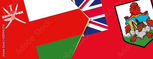 Oman and Bermuda flags, two vector flags.