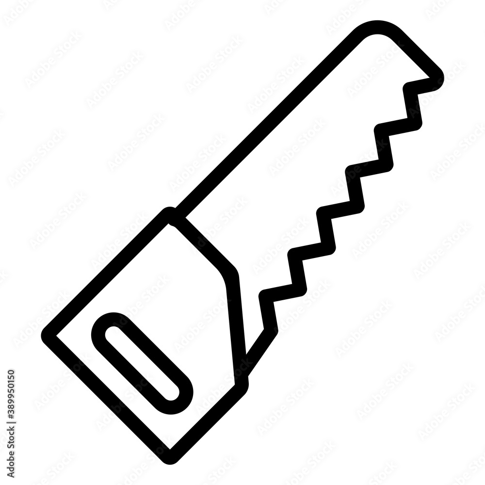 Hand saw icon outine style design, hand tool vector symbol Hand saw icon outine style design, hand tool vector symbol