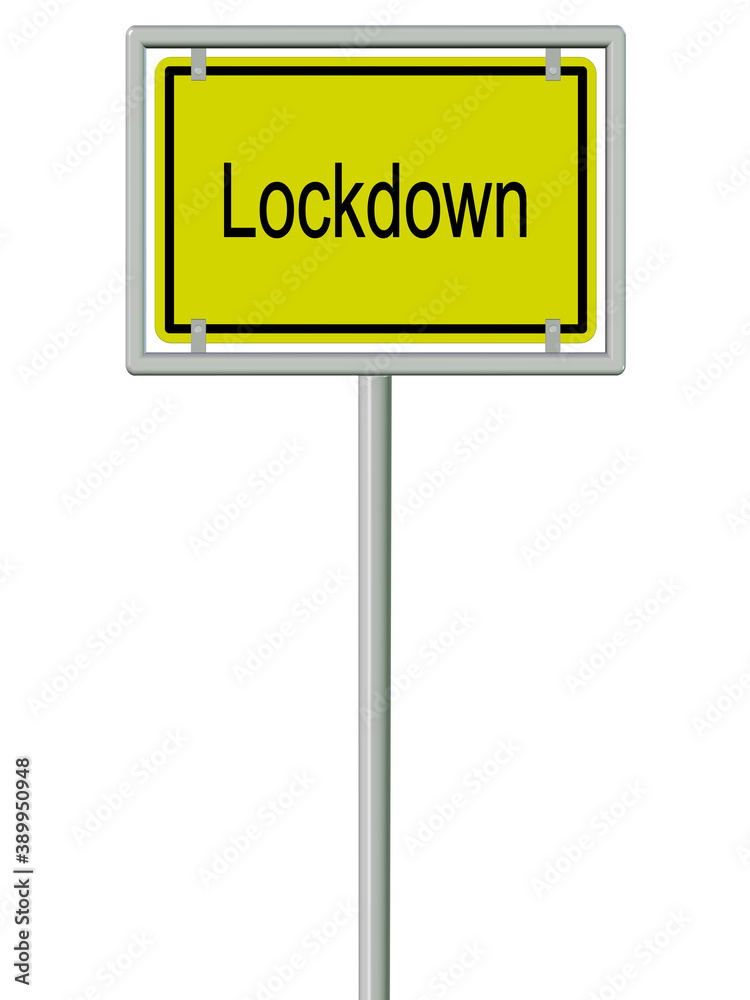 Ortsschild mit der Aufschrift Lockdown Ortsschild mit der Aufschrift Lockdown