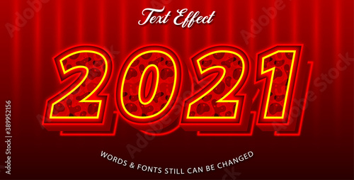 2021 red editable font effect