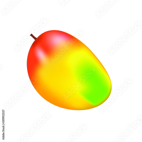 Ripe realistic mango isolated on a white background