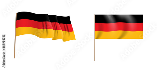 Colorful naturalistic waving Bundesrepublik Deutschland flag. Vector Illustration