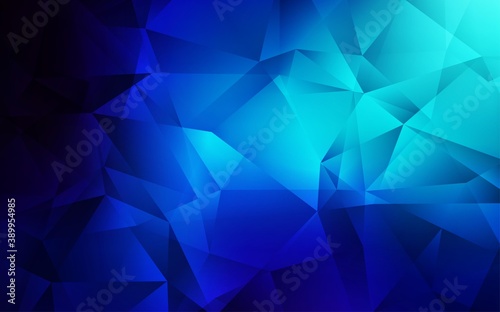 Dark BLUE vector shining triangular layout.