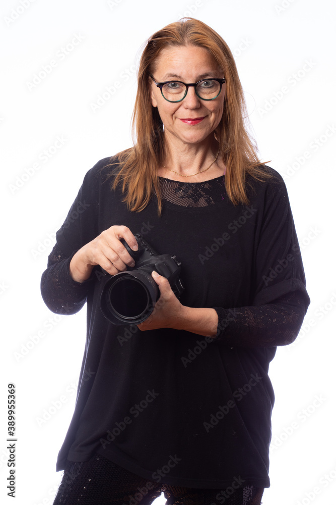 woman holding a camera woman holding a camera