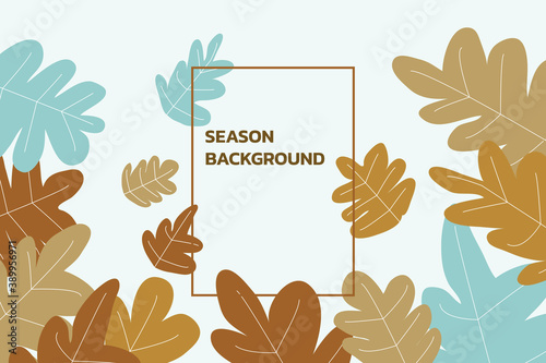 Abstract leaves minimal brown tone. vector and background season spring of the leaves. design season by esp10.