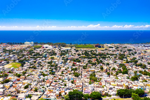 Aerial drone view of Santo Domingo city with caribbean sea. The capital of Dominican Republic © Nikolay N. Antonov
