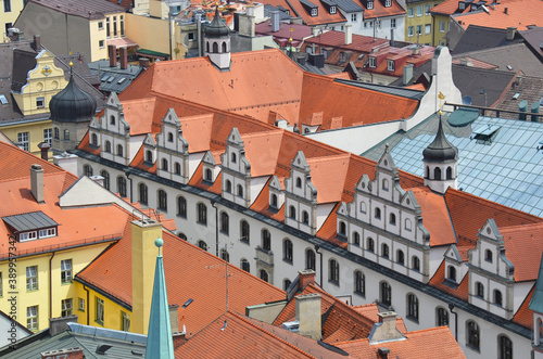 Vista aerea del centro historico de Munich, capital de Baviera, Alemania
