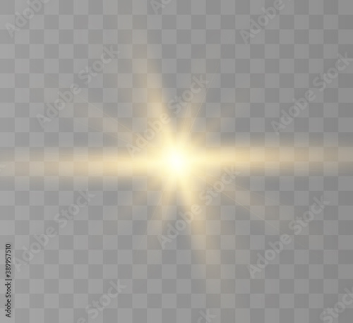  White light effect, bright star, solar glow.
