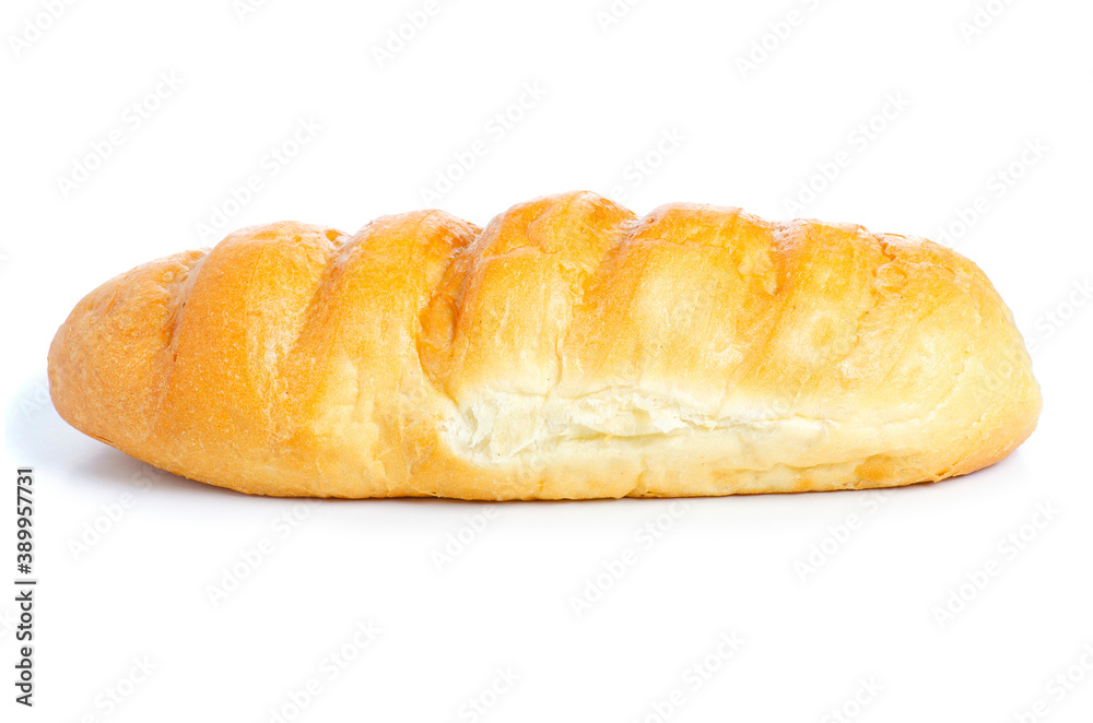 Fresh loaf bread on white background isolation