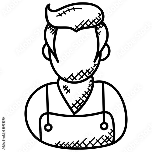 
Doodle icon design of barber or hairdresser
