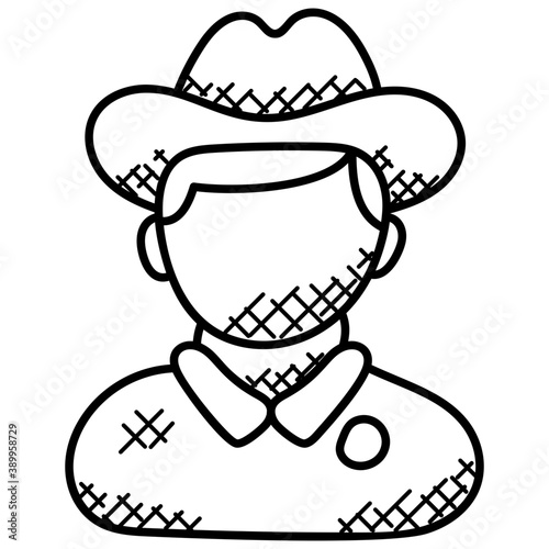 
A person wearing cowboy hat, detective 
