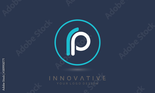 Letter RP in circle, Abstract Colorful Logo Design Elements