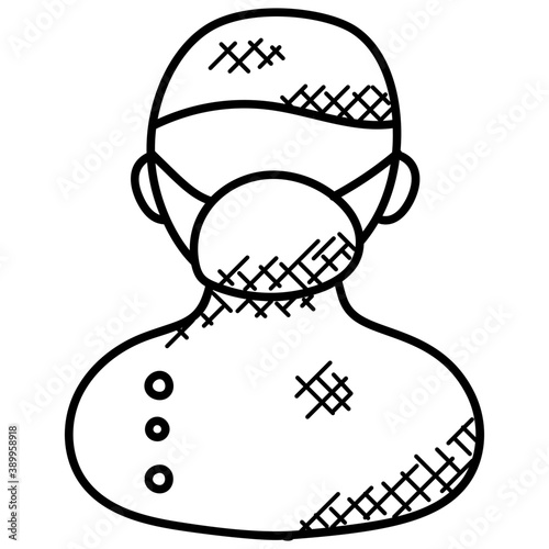 
A medical practitioner with surgical mask, surgeon
